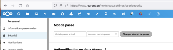 Nextcloud change password